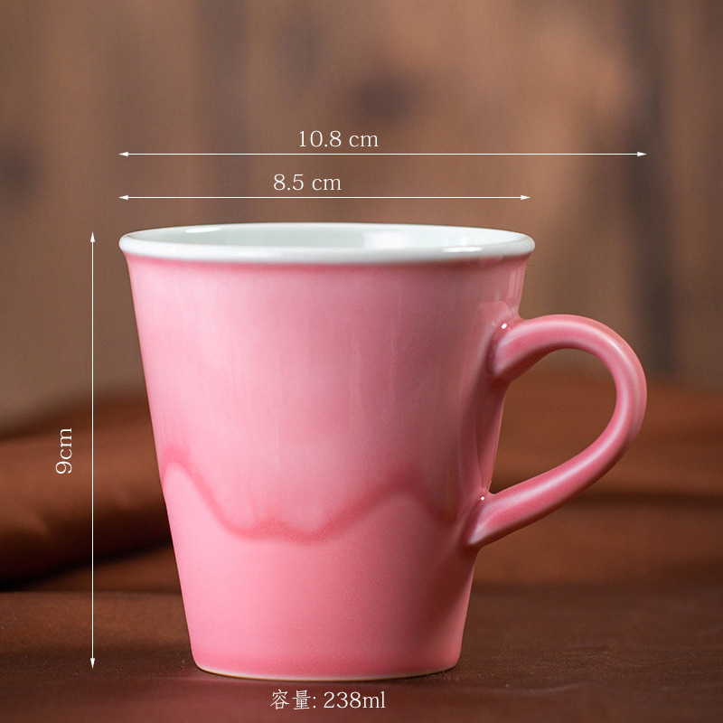 レトロな陶磁器のコーヒーカップの創意的な窯は耳のマグカップのシンプルな家庭用カップの事務カップの粗い陶器の濃縮のコップがあります。|undefined