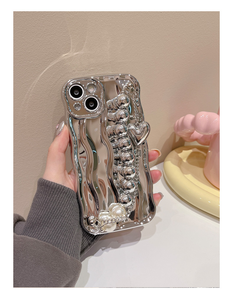 3c Cooking High-End Electroplated Water Ripple Wrist Strap Compatible With 13 Pro Max Case 14 New_voghion.com