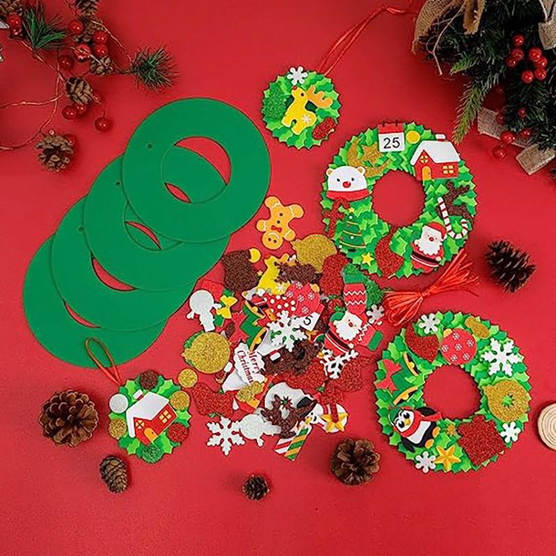 クリスマスバブル花輪工芸品セット装飾自己接着クリスマスシールサンタクロース冬青葉児童シール|undefined