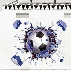 外貿破牆足球兒童房臥室玄關家居裝飾牆貼背景布置貼紙自粘批發