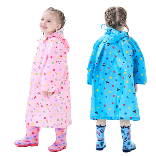 Japan's quick-drying and lightweight children's raincoat for boys and girls, kindergarten primary school students raincoat and poncho with school bag, outer single