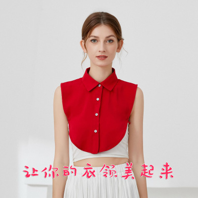 荷叶边尖领方领假领子女士秋冬衬衫立领职业领型毛衣领韩国|ms