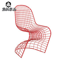 网红咖啡厅S形餐椅铁线椅不锈钢餐椅民宿酒店套房餐椅金属椅