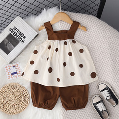 女童夏裝套裝洋氣2024新款時髦女寶寶衣服夏季小孩背心兩件套韓范