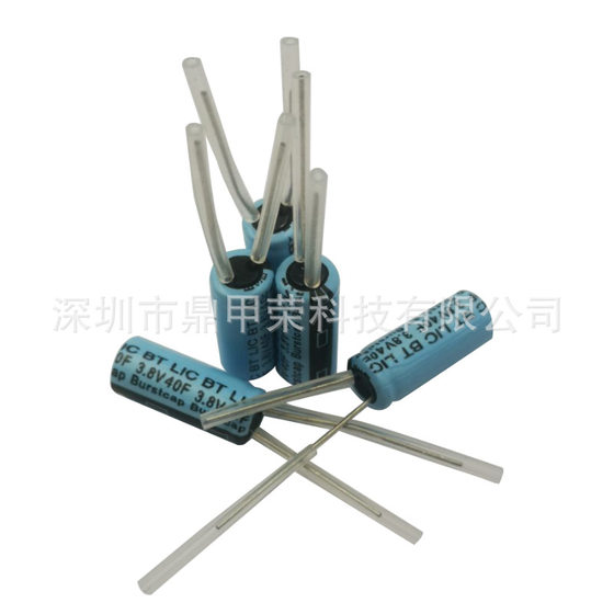 3.8V40F lithium ion capacitor lead type ultra-fast charging battery voltage high voltage up to 4.2V size 8*20mm