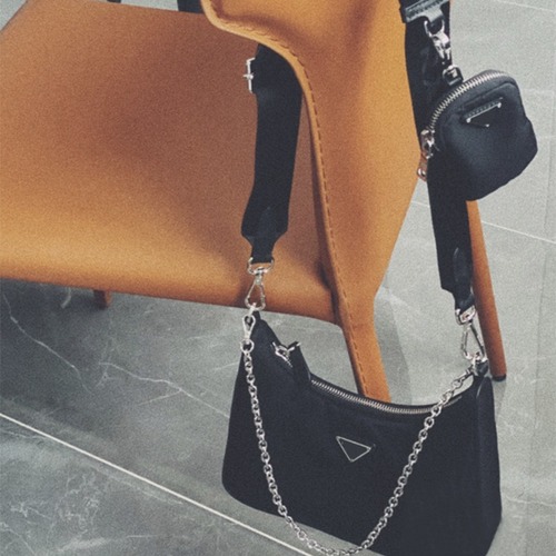 2024 internet celebrity Yang Mi same style nylon three-in-one bag hobo underarm bag chain crossbody handbag for women