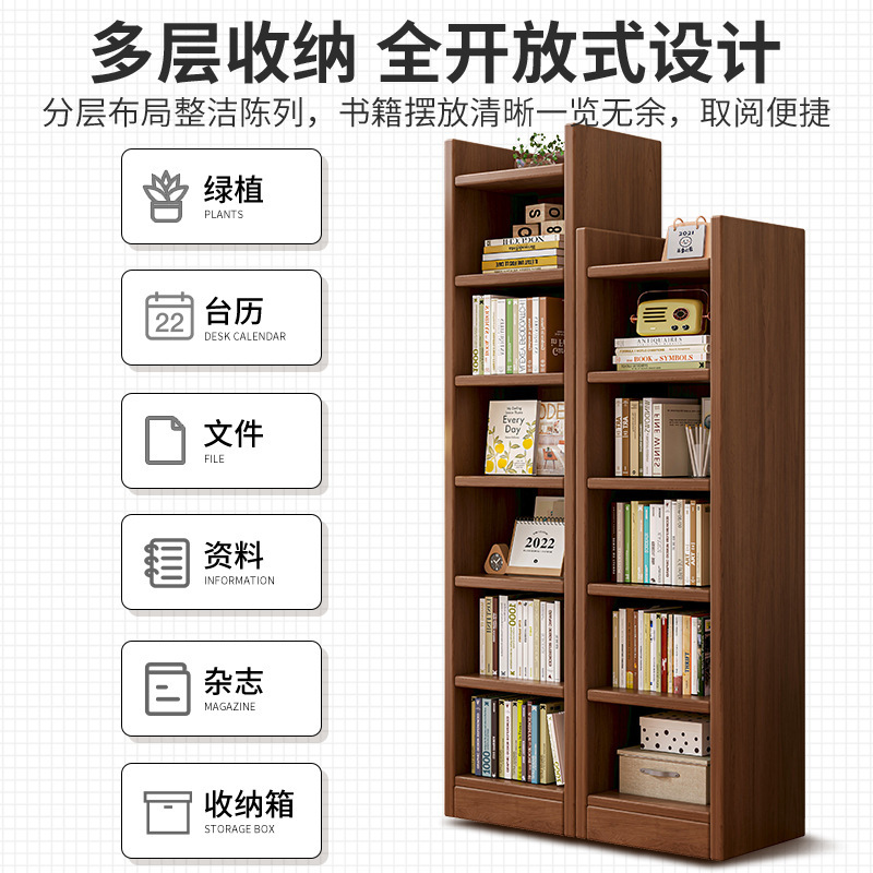 Estante de madera estante de esquina de pared estrecho estante de esquina de piso contra la pared hendidura de esquina simple almacenamiento gabinete de biblioteca doméstica