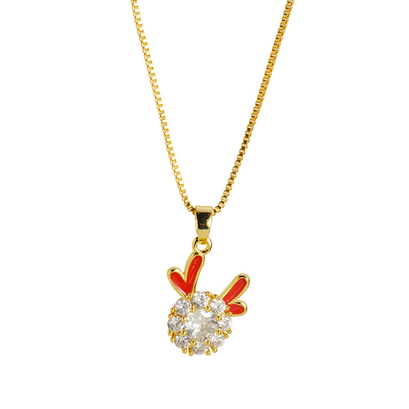 Nuevos productos lindos cuernos de reno imitación de diamantes de oro de arena vietnamita conjunto de collar de oro para mujeres ligero lujoso simple anillo versátil pendientes