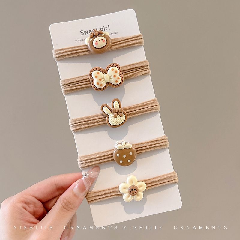 Cuerdas de cabello de alta elasticidad sin costura, anillo de cabello de cola de caballo, cuerdas de cabello de correa femenina, cuerdas de cabello de bola simple, cubierta de cuero cabelludo