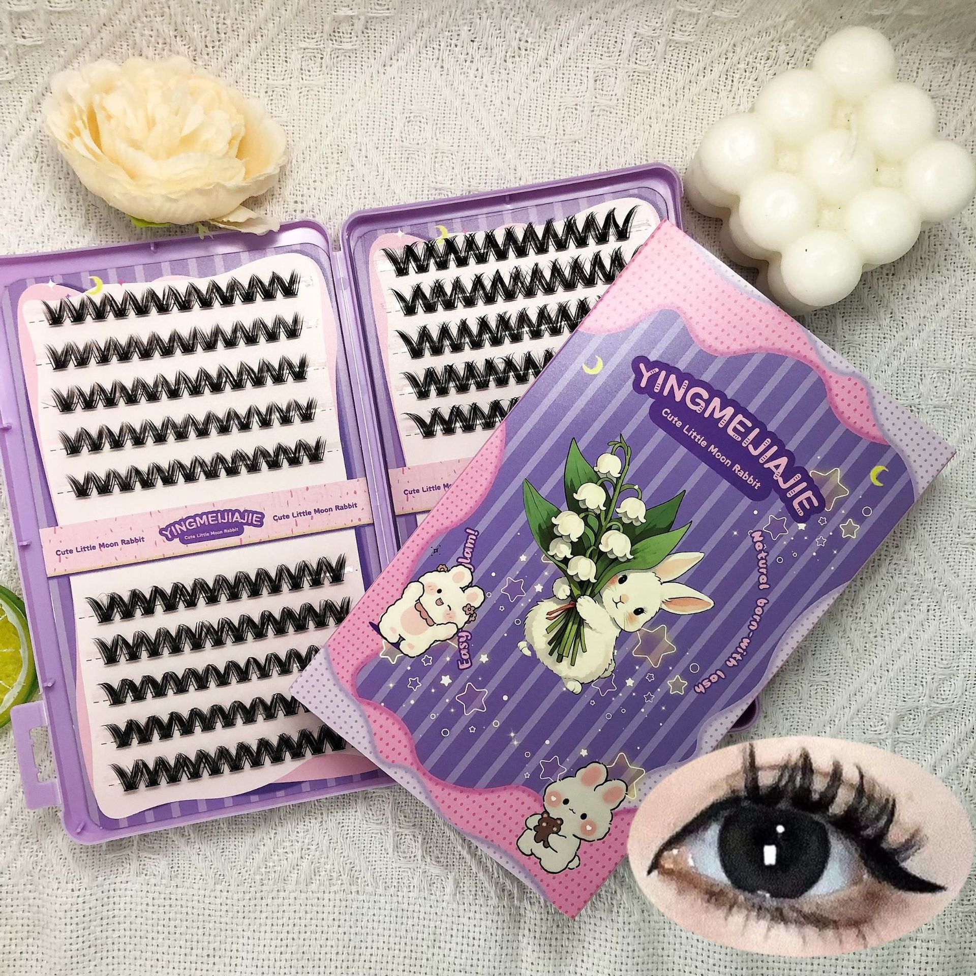 Las pestañas falsas transfronterizas sin pegamento de gran capacidad libro de pestañas segmentación de rol europeo y americano sin pegamento de pestañas falsas