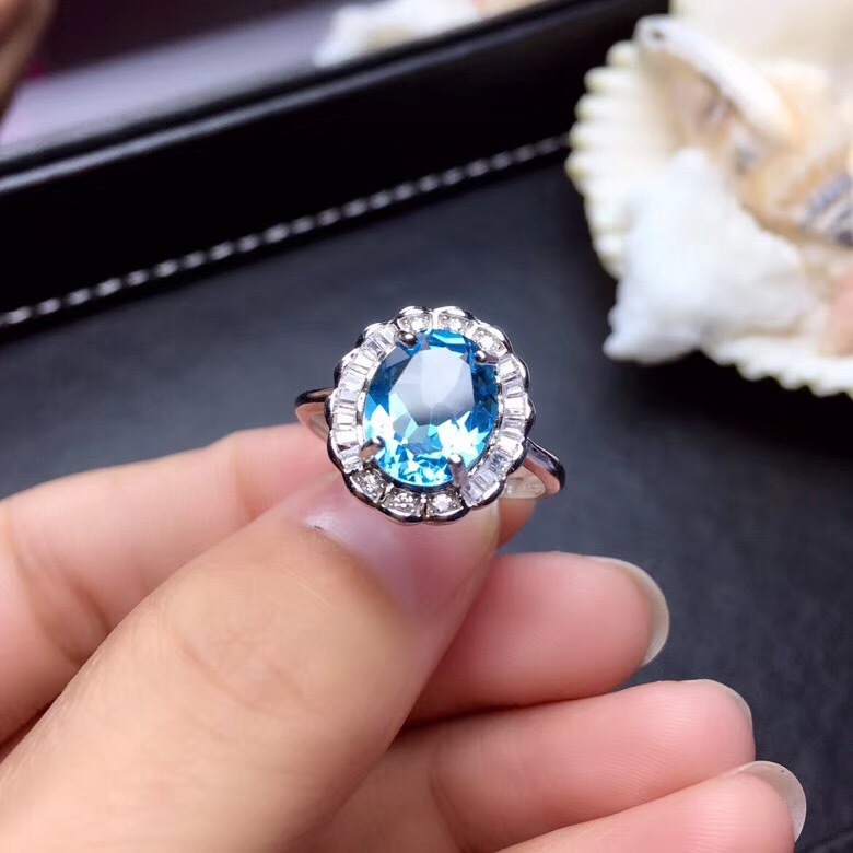 Internet celebridad mismo estilo Nueva imitación natural Topacio traje TikTok vivo popular colorido tesoro anillo pendientes colgante para las mujeres