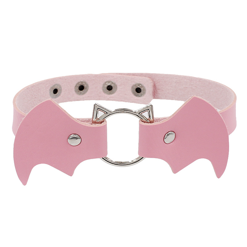 Festival Occasion Pu Leather, Alloy Material Punk Bat Pu Leather Alloy Choker Wholesale