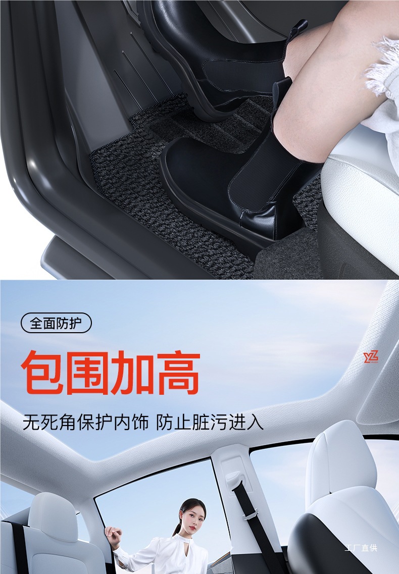 Yz Is Suitable for the New Tesla Model 3Y Special Floor Mats Modely All-Inclusive Floor Mats Tpe Car Accessories Peihui