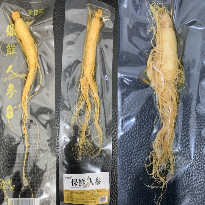 长白山保鲜人参整枝人参酒瓶参煲汤泡酒产地货源直播抖快代发人参