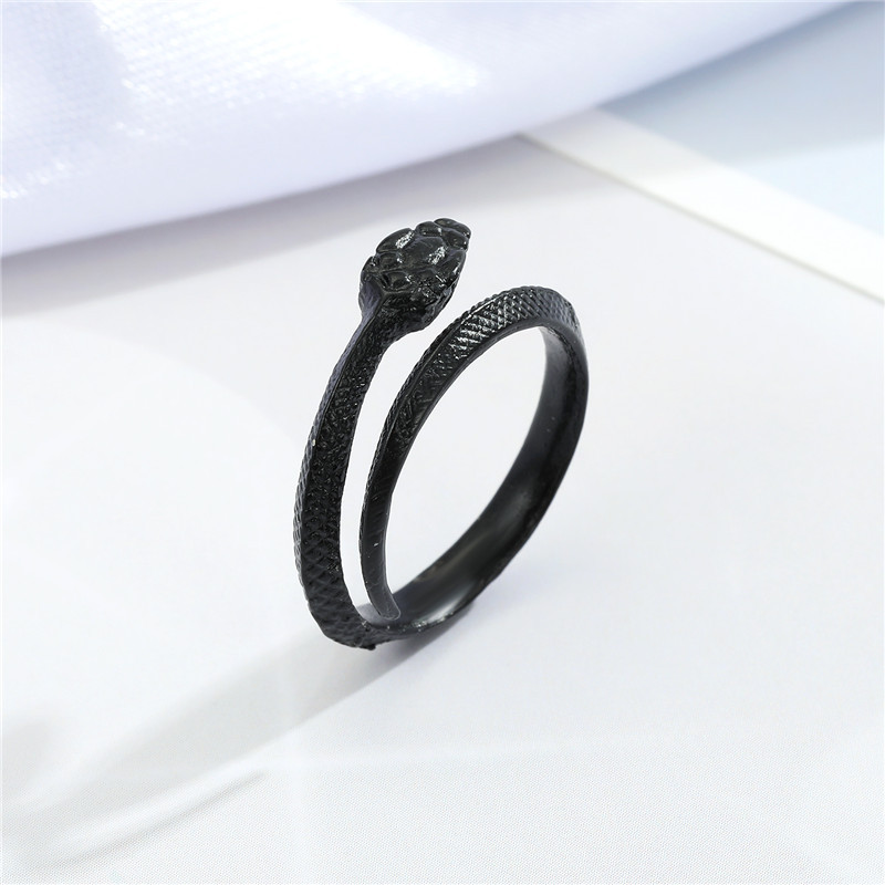 new trend black round frosted ring simple personality planet snake ring cross-border jewelry