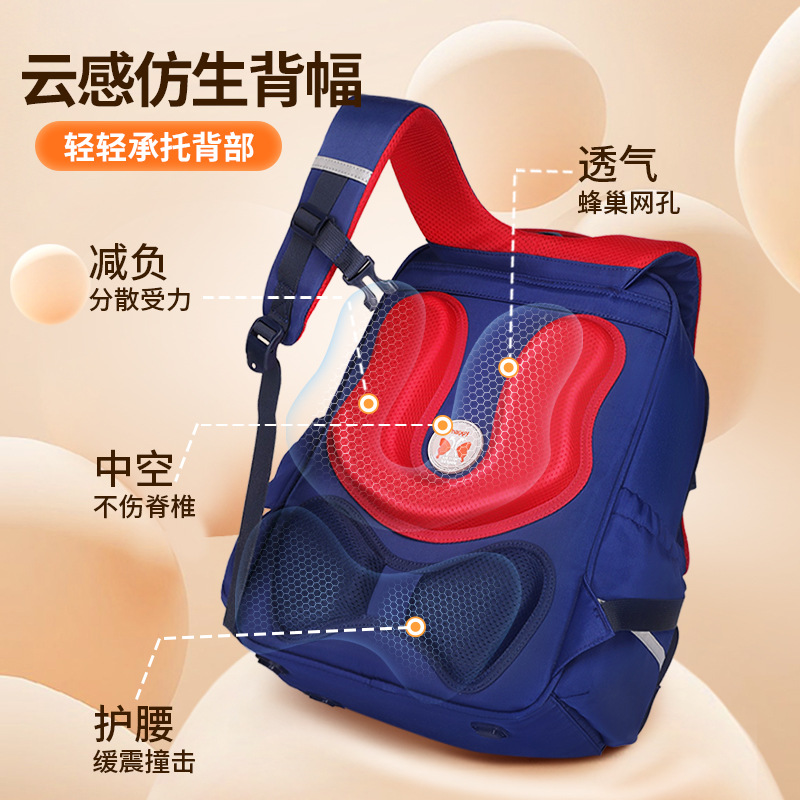 Mochilas escolares para estudiantes de primaria reducen la carga 1-3-6 grados Diseño de gran apertura Mochilas escolares para niños Mochilas ligeras para niños y niñas