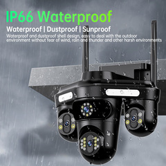V380 屋外ワイヤレス wifi 4 レンズ 3 ビュー HD 防水フルカラー警報監視カメラ