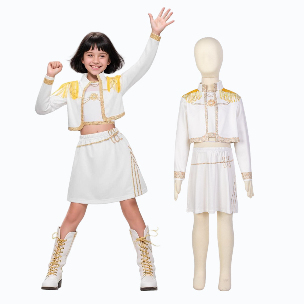 亚马逊跨境新款女孩恶魔猎人服装搭配流行歌手3D印花女装童装套装