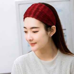 Corrugated Mesh Cover Gray Hair Headband Covering Artifact Headband Pressed Hairband Spring & Fall Fashionable Wide-brimmed Hair Shenheng