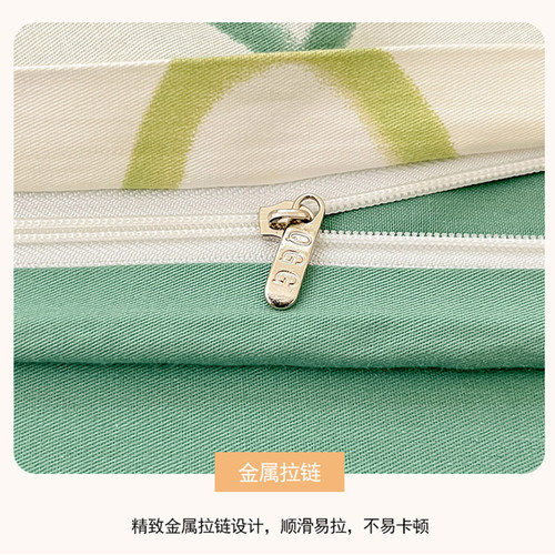 Pure cotton four-piece set 13372 thickened cotton sheet quilt cover and fitted sheet bedding single student three-piece set