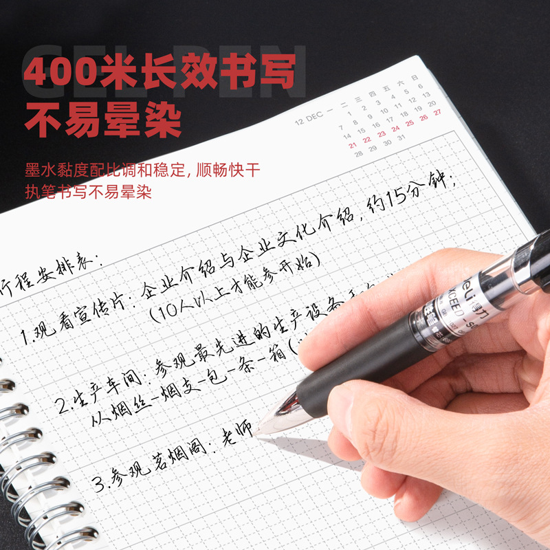 Delit S01 bolígrafo neutro de pulsación de 0,5 mm de bala estudiantes de escritorio negro rojo y azul al por mayor