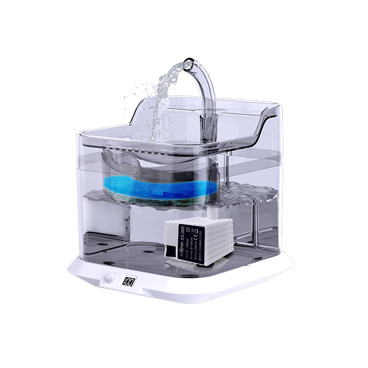 Dispensador de agua para mascotas, ciclo inteligente, dispensador de agua para gatos, dispensador de agua de alimentación automático de carga inalámbrica para perros pequeños
