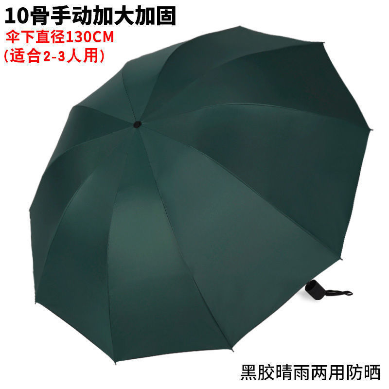 特大号雨伞男女超大号双人三人折叠伞晴雨两用黑胶防晒遮阳大阳伞|undefined