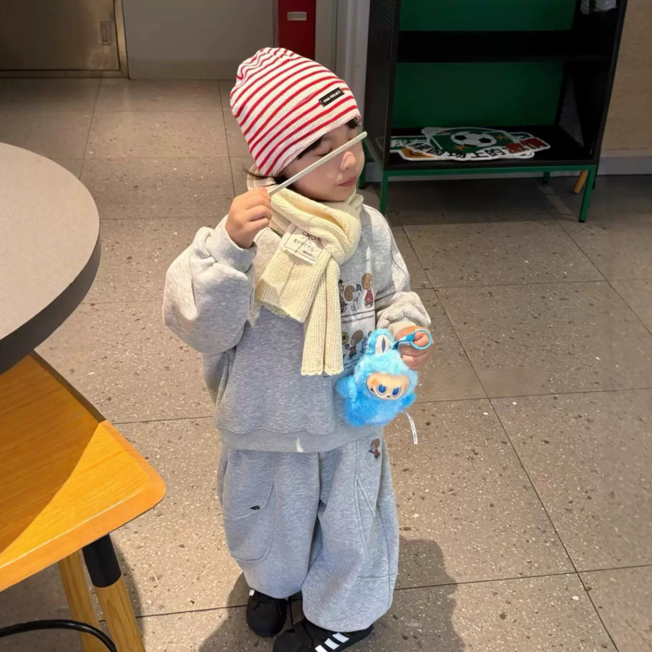 儿童加绒加厚卫衣套装冬装新卡通韩系上衣男女童幼儿园休闲两件套