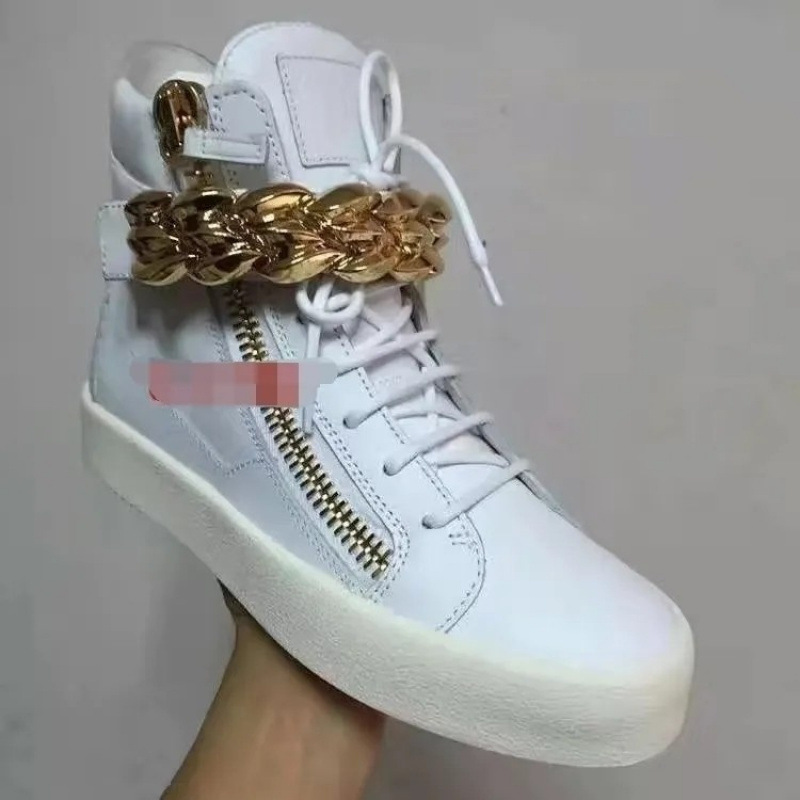 欧洲新款鼎版男鞋高帮潮流金属天内休闲发货牛皮拉链板鞋男士|undefined