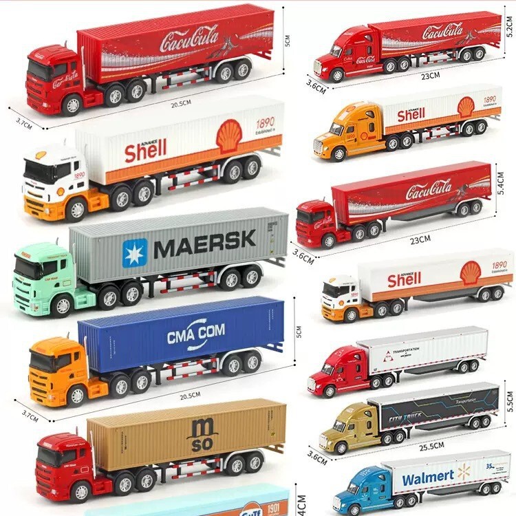 Domei Alloy Container Truck Model 1:64 Pull-Back Children's Toy Car Cross-Border Wholesale Domei Alloy Container Truck Model 1:64 Pull-Back Children's Toy Car Cross-Border Wholesale