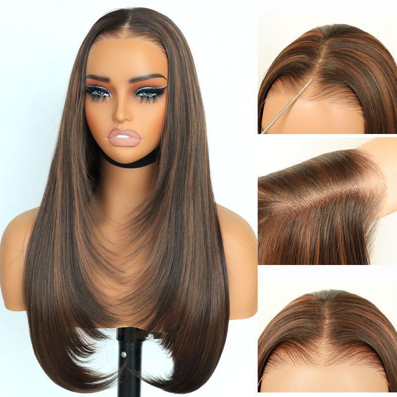 Cross-Border Synthetic Lace Front 9x7inch Lace Front Wig Glue-Free Ready-To-Wear