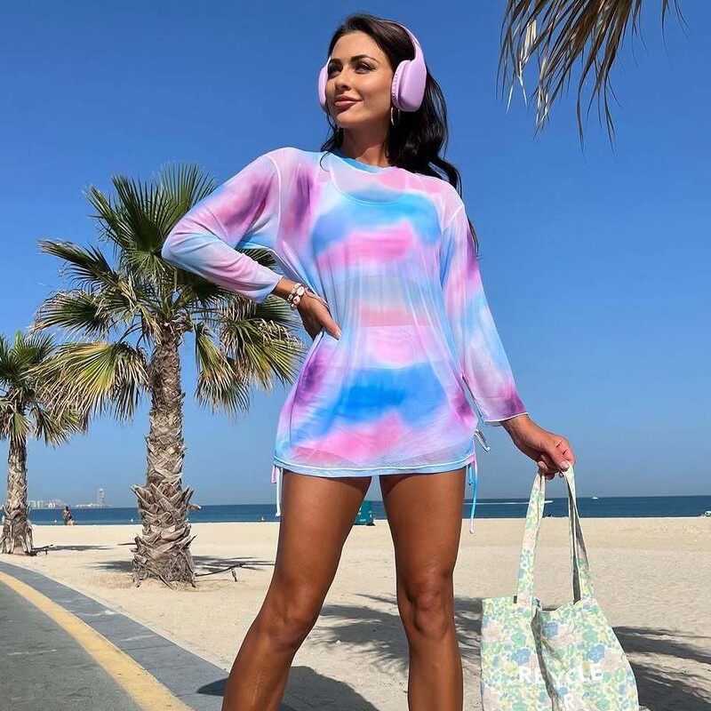 New Swimwear Women's Bikini Three-Piece Split Beach Clothes Blouse Cross-Border Amazon Sunscreen Swimwear Bikini