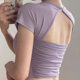 Yoga Clothing with Chest Mat Pilates Sports Beautiful Back Mesh Short-sleeved T-shirt Running Training Fitness Clothing Women's Summer 2025