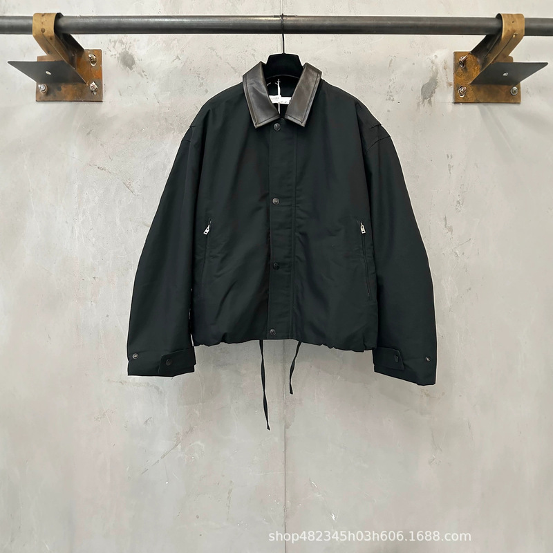 High-end original label trendy brand 26 Autumn/Winter AC leather logo twill jacket casual unisex style High-end original label trendy brand 26 Autumn/Winter AC leather logo twill jacket casual unisex style
