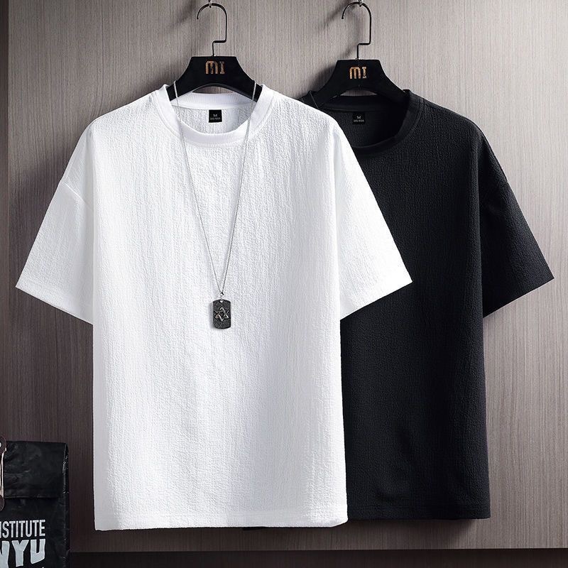 solid base body-friendly white short sleeve T-shirt