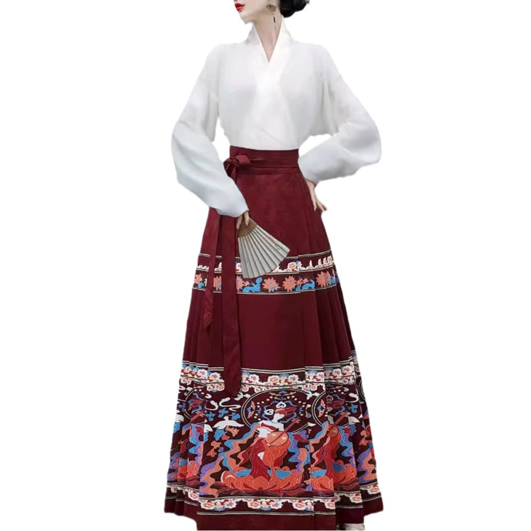 Ханьфу, длинная юбка, комплект, китайский стиль, макси длина