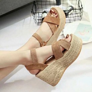Cross-border plus size sandals 2022 winter New Platform platform platform platform solid color suede women's sandals