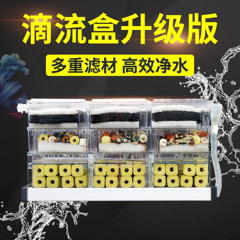 绿伴 鱼缸上置过滤器加强底板过滤盒环形管滴流盒雨淋式过滤槽|ms