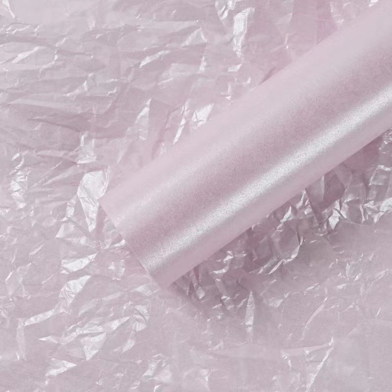 Papel de Envolver Flores al por Mayor, Estilo Coreano, Grueso, Perlado, con Forro Impermeable, Papel Arrugado, Material Floral