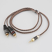 碳纤2.5转2RCA音频线AK240AK380 一分二双莲花平衡输出功放音箱线
