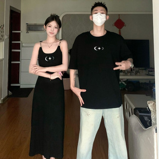 Trendy High-End Couple Outfits Summer 2025 New Disoo Short-Sleeve T-Shirts for Men and Women