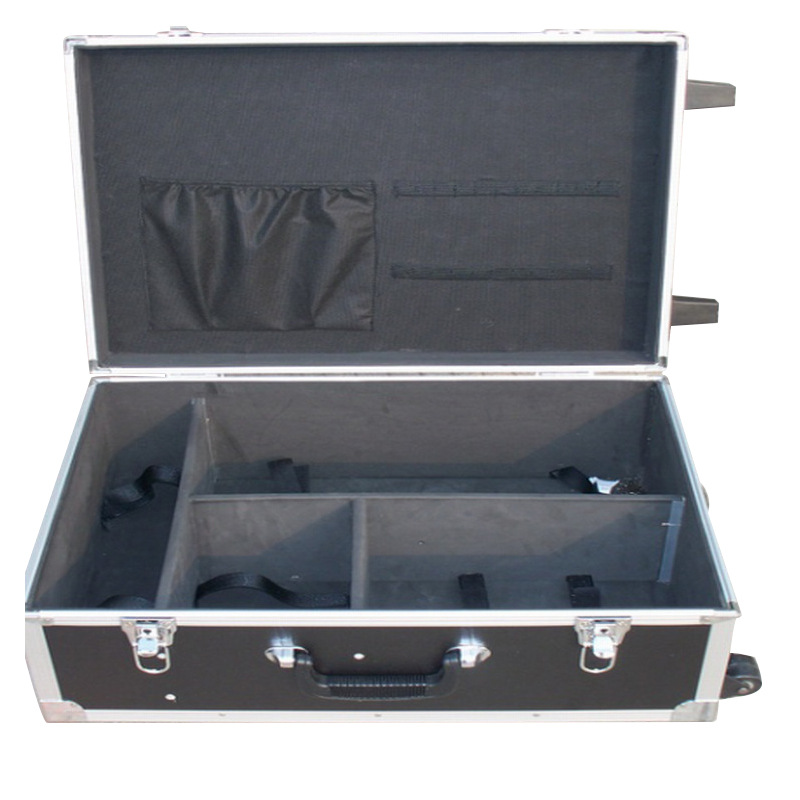 Caja de herramientas de barra de tracción Caja de almacenamiento multifuncional Caja de transporte de equipos de precisión Caja de aeronaves de aleación de aluminio de grado industrial