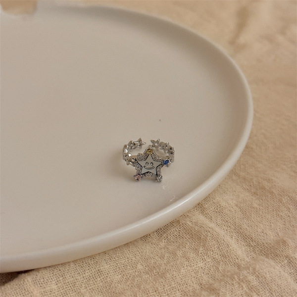 Retro small design brand fashionable trend ring hip-hop style