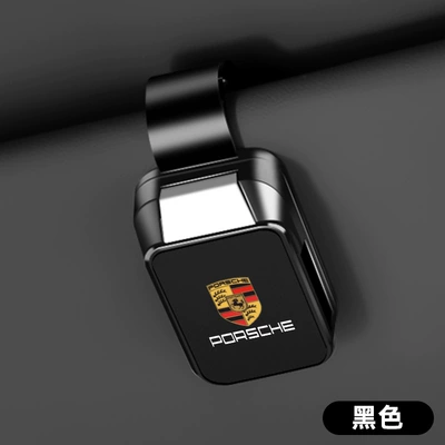 Car Glasses Clip/Bill Clip Car Color Car Glasses - porsche-glasses-clip-y001-leather-style-noble-black