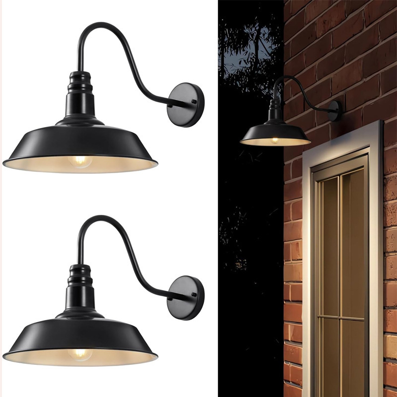 Cross-border Direct Supply Creative Stylish Retro Wall Lamp Gooseneck Barn Outdoor Lamp Industrial Outdoor Wall Lamp Waterproof Garden Lamp