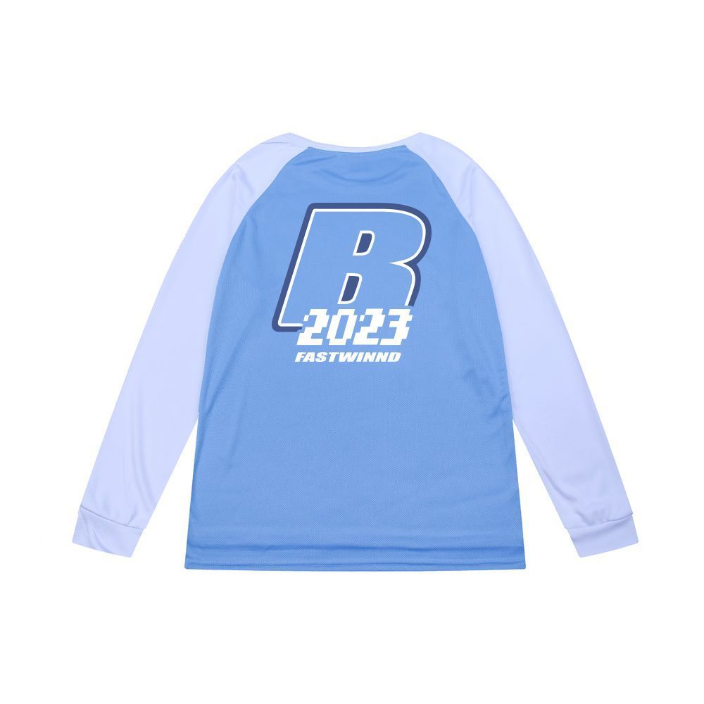 B 표준 2023 라이트 블루 흰색 긴 소매