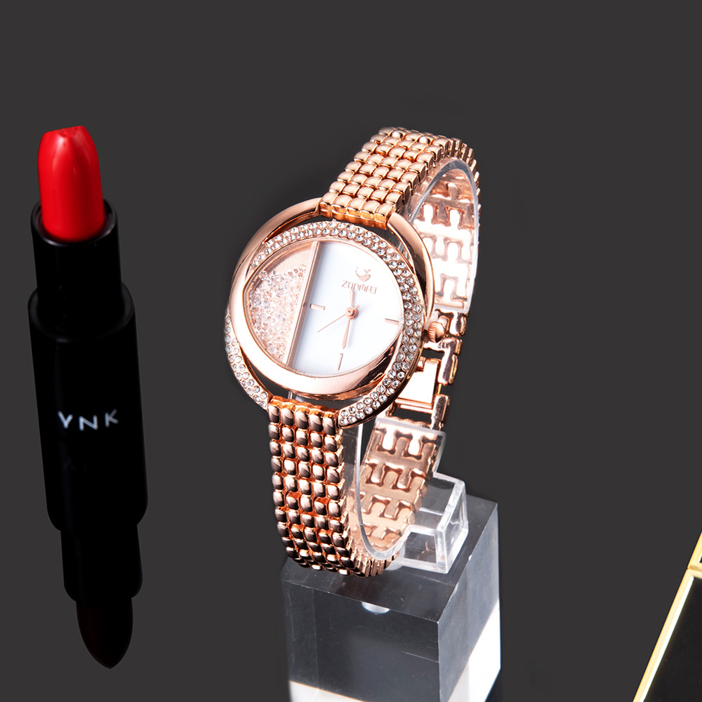 Reloj de mujer de 3 piezas traje caja de regalo pulsera de acero de titanio exquisito reloj de mujer 2021 Nuevo regalo