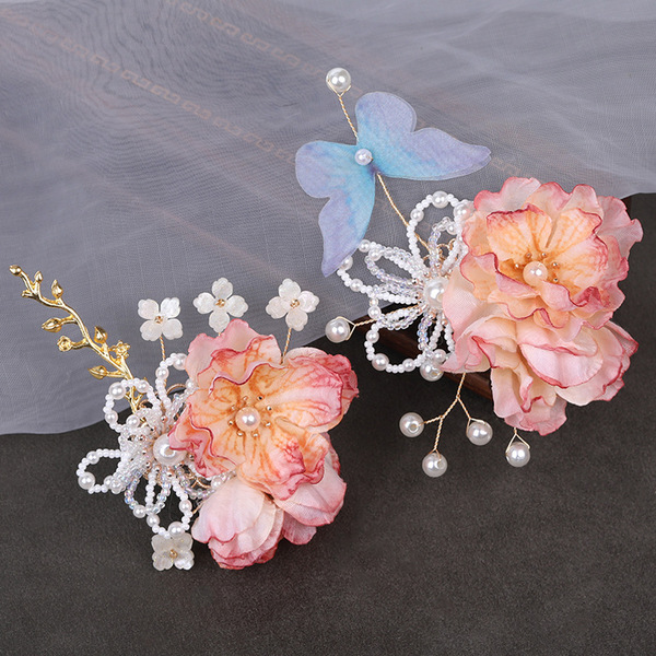Silk flowers hair flower lace clip hairpin antique jewelry simulation