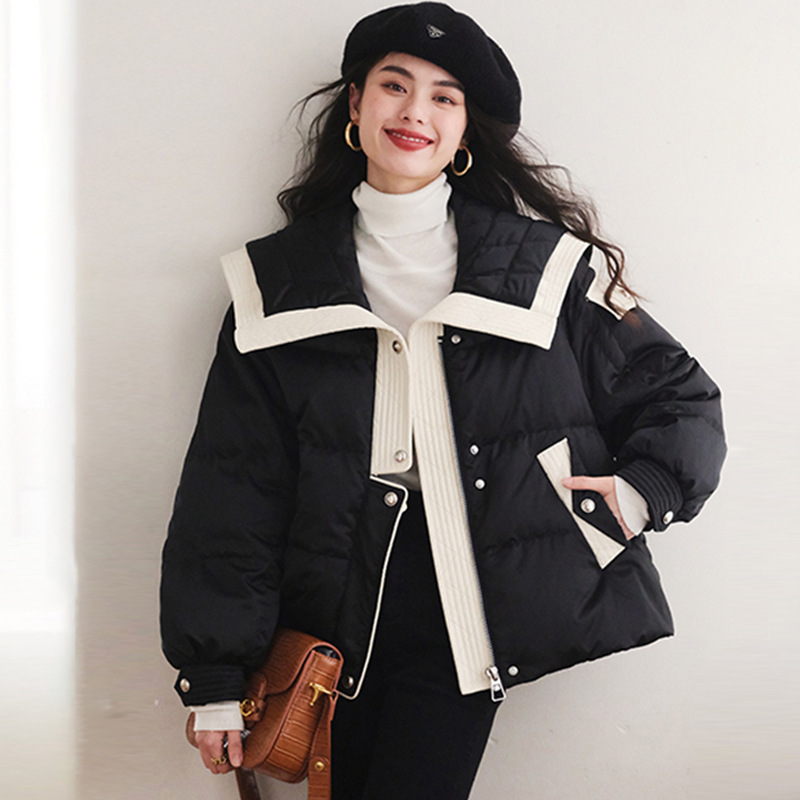 Clearance Sale Women's down Jacket Korean Style White Duck down Stand Collar Warm Designer New Chanel-Style down Coat