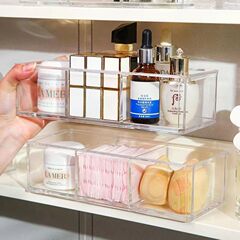 Makeup storage box desk dustproof makeup box acrylic organizer dressing table lipstick skincare storage rack